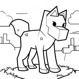 Minecraft Wolf Ausmalbild 62497-51762