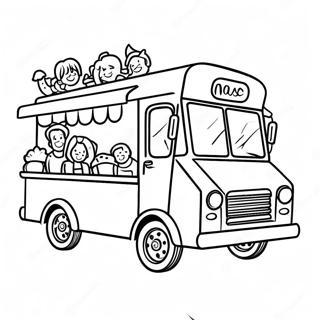 Bunter Food Truck Mit Frohlichen Kindern Ausmalbild 62568-51831