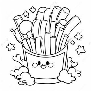 Niedliche Cartoon Pommes Frites Ausmalbild 62688-51920