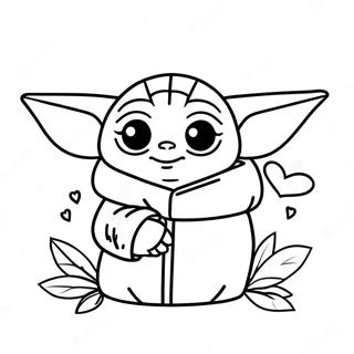 Baby Yoda Valentinstag Ausmalbild 62778-51996