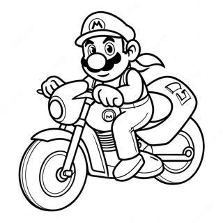 Mario Auf Dem Motorrad Rennen Ausmalbild 62908-52088