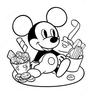 Mickey Mouse Mit Kostlichen Snacks Ausmalbild 62939-52109