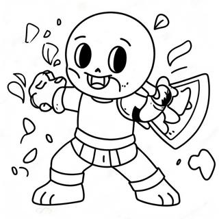 Ink Sans In Kampfpose Ausmalbild 62989-52149