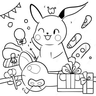 Pikachu Geburtstagsfeier Ausmalbild 63130-52258