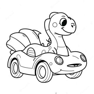 Susser Dinosaurier Der Ein Sportauto Fahrt Ausmalbild 63320-52404