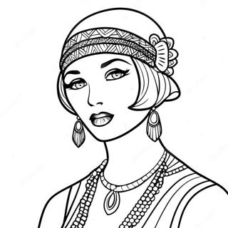 Roaring 20s Flapper Madchen Ausmalbild 63709-52712