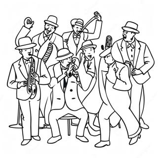 Roaring 20s Jazzband Ausmalbild 63710-52708