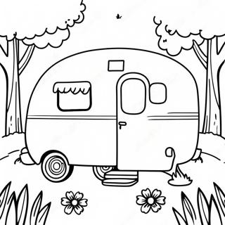 Vintage Camper In Der Natur Ausmalbild 6405-5117