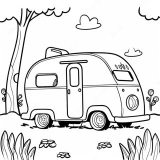 Vintage Camper In Der Natur Ausmalbild 6405-5120