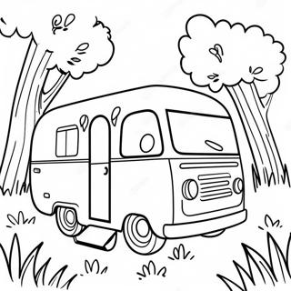 Vintage Camper In Der Natur Ausmalbild 6405-5213