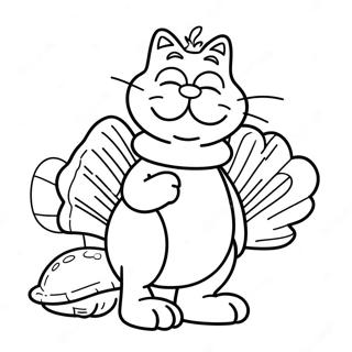 Garfield Mit Truthahn Ausmalbild 64070-52987