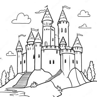 Mittelalterliches Schloss Ausmalbild 6414-5124