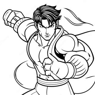 Jin Kazama In Kampfpose Ausmalbild 64190-53091