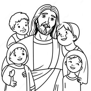 Bunte Jesus Mit Kindern Ausmalbild 64411-53257