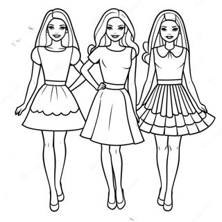 Barbie Und Schwestern In Modischen Outfits Ausmalbild 64541-53358