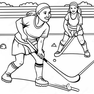 Spannendes Feldhockeyspiel Ausmalbild 64781-53558