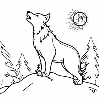 Majestatischer Wolf Der Zum Mond Heult Ausmalbild 64821-53588