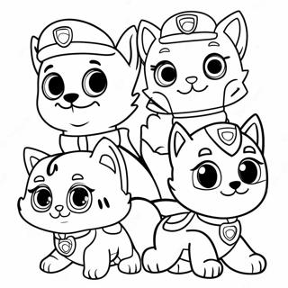 Charmantes Katzenpack Paw Patrol Ausmalbild 64951-53687