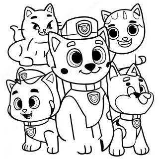 Charmantes Katzenpack Paw Patrol Ausmalbild 64951-53688