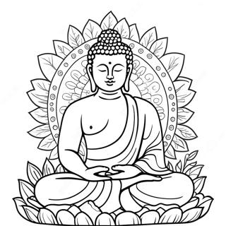 Friedlicher Buddha Ausmalbild 6495-5286