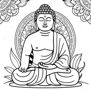 Friedlicher Buddha Ausmalbild 6495-5287