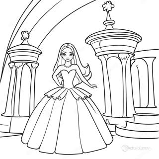 Elegante Barbie Prinzessin In Einem Schloss Ausmalbild 65021-53752