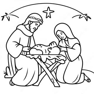 Krippenszene Mit Dem Baby Jesus Ausmalbild 65331-53981