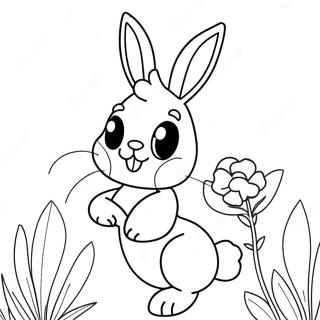 Niedlicher Playboy Hase Mit Blumen Ausmalbild 65711-54289