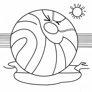 Bunter Strandball Im Sand Ausmalbild 6575-5350