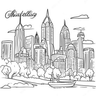 Philadelphia Skyline Ausmalbild 66310-54767