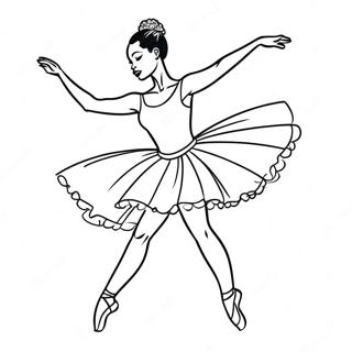 Schwarze Ballerina Tanzt Anmutig Ausmalbild 66570-54956