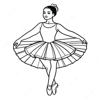 Elegante Schwarze Ballerina Im Tutu Ausmalbild 66571-54985