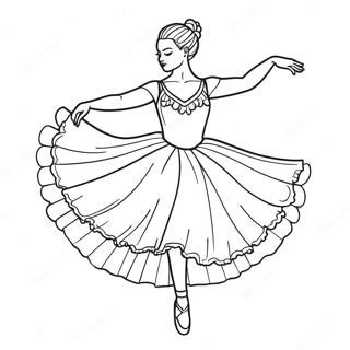 Elegante Schwarze Ballerina Im Tutu Ausmalbild 66571-54986