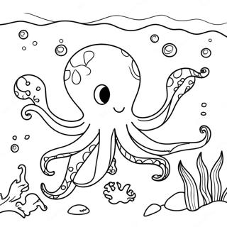 Buntes Oktopus Unterwasser Szenen Ausmalbild 66591-54989