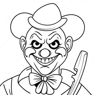 Unheimlicher Gangster Clown Mit Einem Messer Ausmalbild 66601-54999