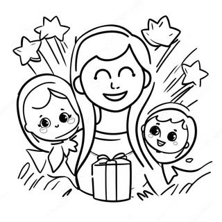 Super Mama Mit Kindern Ausmalbild 66631-55025