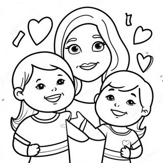 Super Mama Mit Kindern Ausmalbild 66631-55026