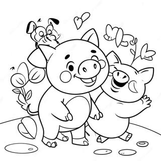 Porky Das Schwein Mit Freunden Ausmalbild 66831-55176