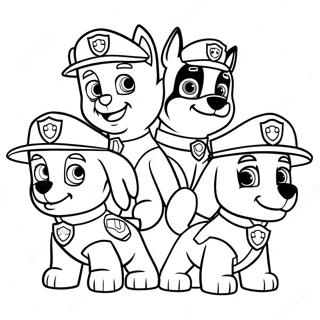 Paw Patrol Charaktere In Weihnachtsmutzen Ausmalbild 672-539