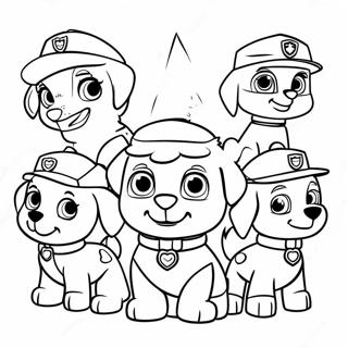 Paw Patrol Charaktere In Weihnachtsmutzen Ausmalbild 672-540