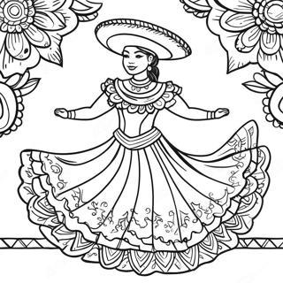 Folklorico Tanzer Ausmalbild 67452-55654