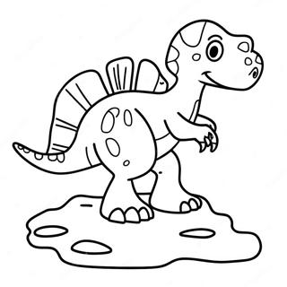 Bunter Dinosaurier Fussabdruck Ausmalbild 67503-55687