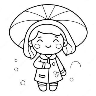 Niedliches Koreanisches Madchen Mit Regenschirm Ausmalbild 67763-55909