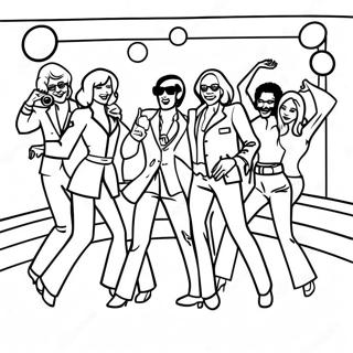 Disco Tanzparty Ausmalbild Der 1970er Jahre 67863-55972