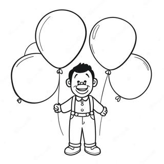 Peter Mit Bunten Ballons Ausmalbild 67933-56031