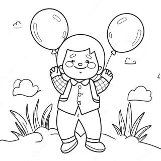 Peter Mit Bunten Ballons Ausmalbild 67933-56032