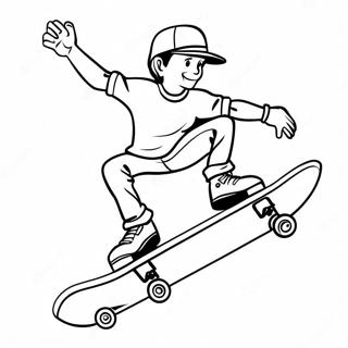 Coole Skateboard Tricks Ausmalbild 6795-5527