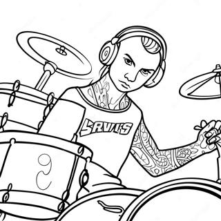 Travis Barker Am Schlagzeug Ausmalbild 68183-56238