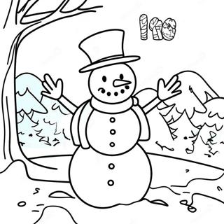 Erster Wintertag Schneemann Ausmalbild 68252-56285