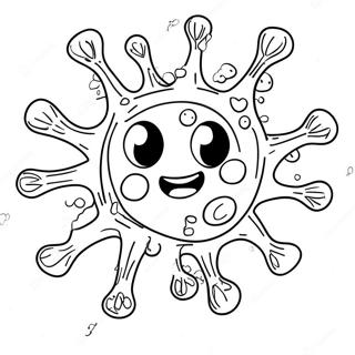 Niedliches Cartoon Virus Ausmalbild 68273-56312